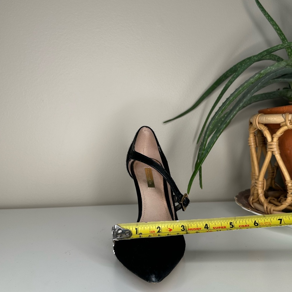 Louise et Cie Black Calf Hair d’Orsay Heels Pointed Toe Stiletto Pumps Size 8.5 - Picture 13 of 14